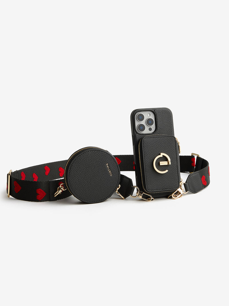 Black magnetic wallet phone case magsafe compatible cases 