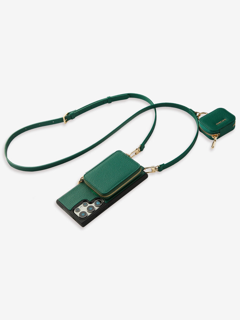 Unique Design Set- Samsung Galaxy Detachable Wireless Charging Phone Case AirPods Pouch Set-Mobile Phone Cases-DETACHABLE WALLET & PHONE POUCH-Beige-Samsung S25 Ultra-Custype