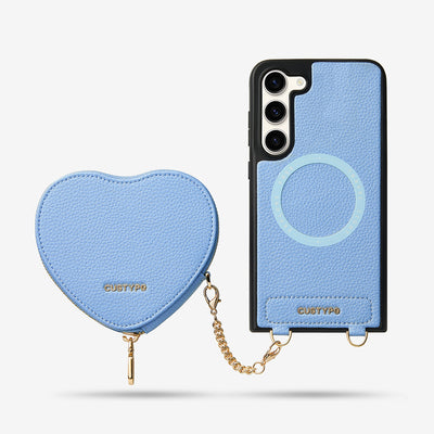 Heart Design Kit- Samsung Galaxy Wireless Charging Phone Case With Detachable Pouch