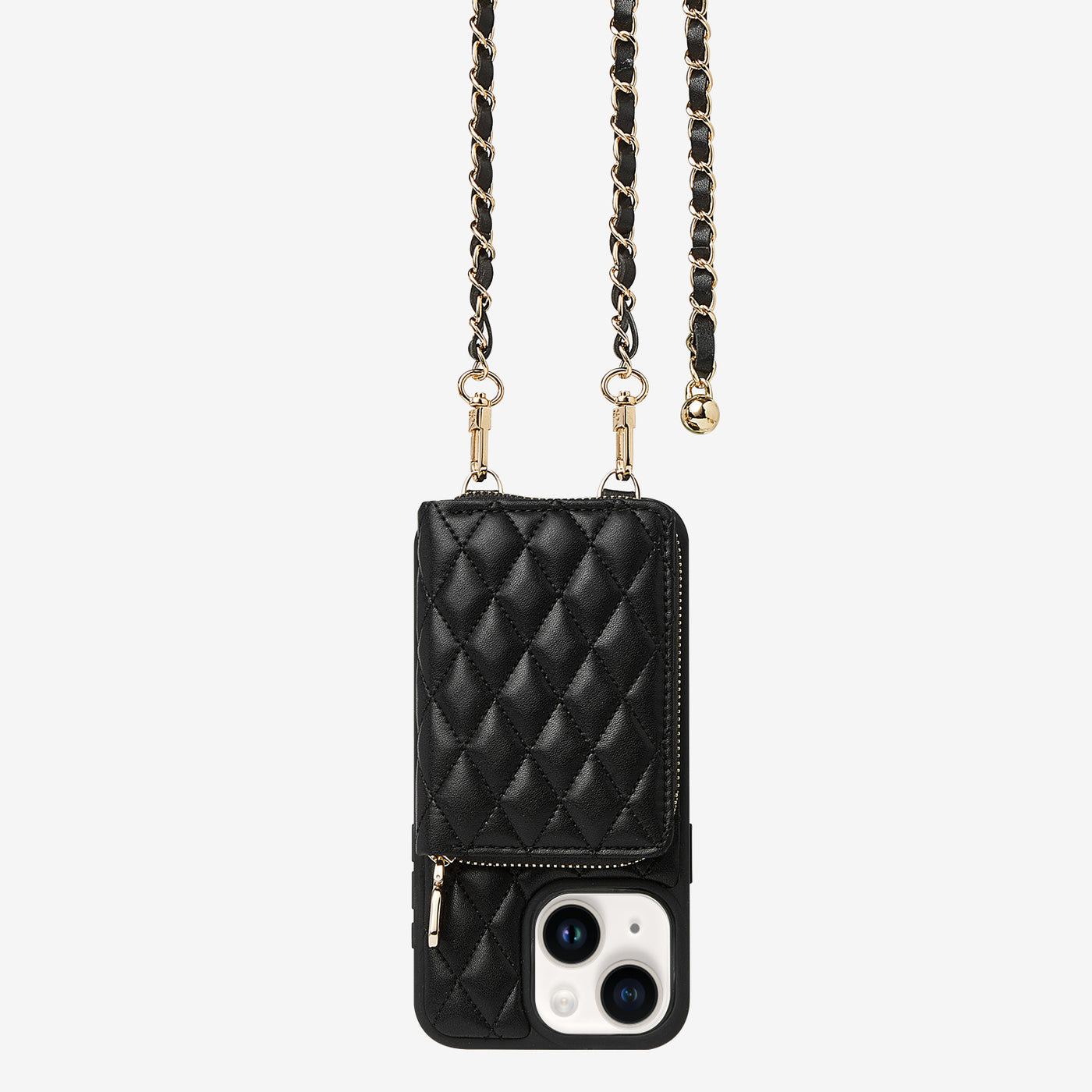 LuxeCharm- Argyle Phone Case with Chain Strap with adjustble Wrist band