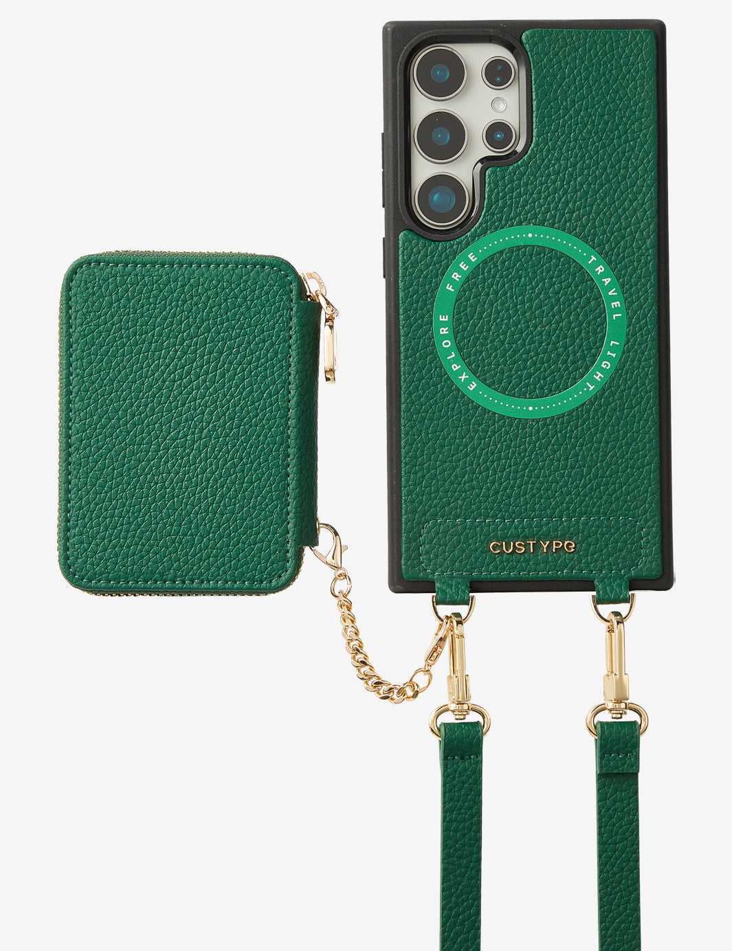 Unique Design Set- Samsung Galaxy Detachable Wireless Charging Phone Case AirPods Pouch Set-Mobile Phone Cases-DETACHABLE WALLET & PHONE POUCH-Beige-Samsung S25 Ultra-Custype