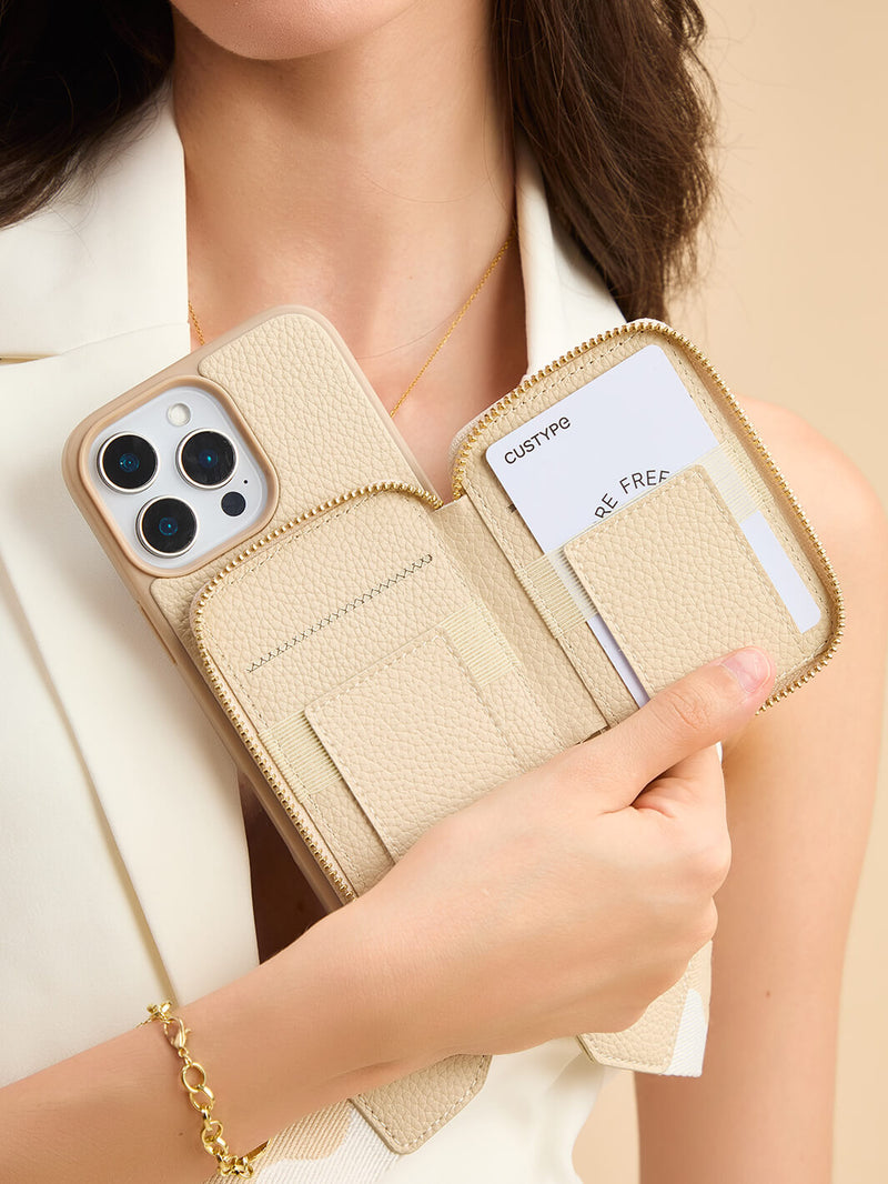 Original Design Set- Bicolor Webbing Crossbody Phone Case With Round Pouch Set-Mobile Phone Cases-DETACHABLE WALLET & ROUND POUCH-Custype