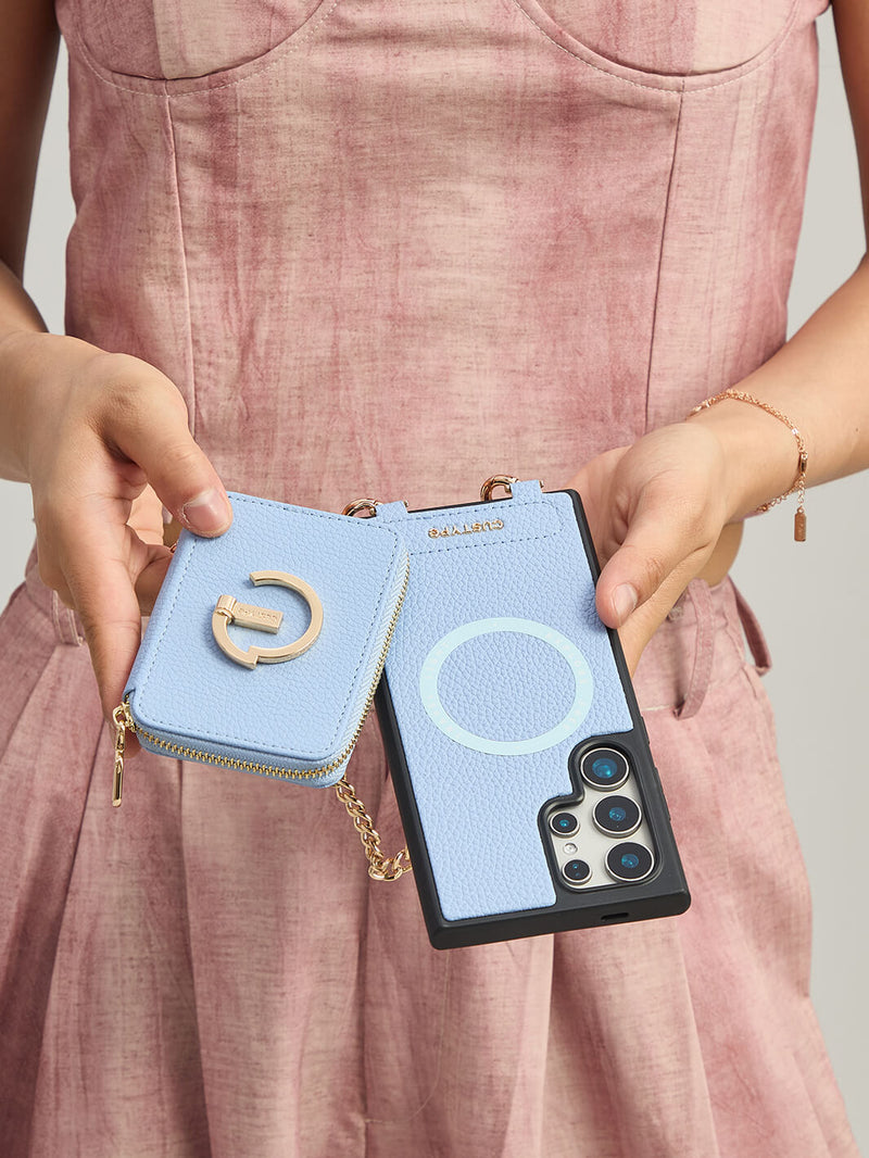 Personalised Style Kit- Samsung Phone Stand Wallet Phone Case for Wireless Charging-Mobile Phone Cases-WRISTBAND & PHONE POUCH-Green-Samsung S25 Ultra-Custype