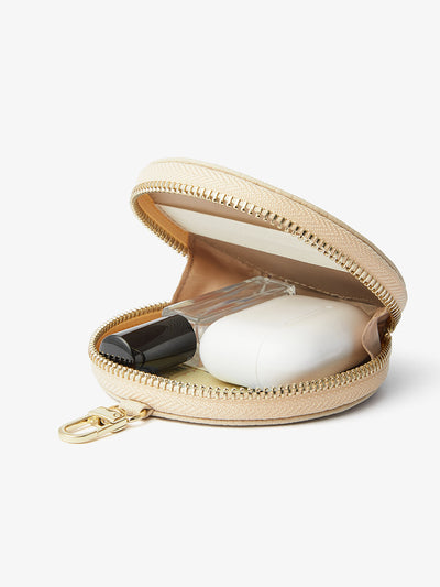 round pouch with zipper