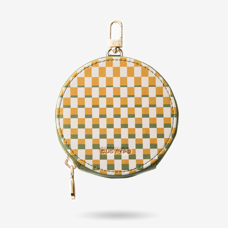 designer round leather coin pouch
