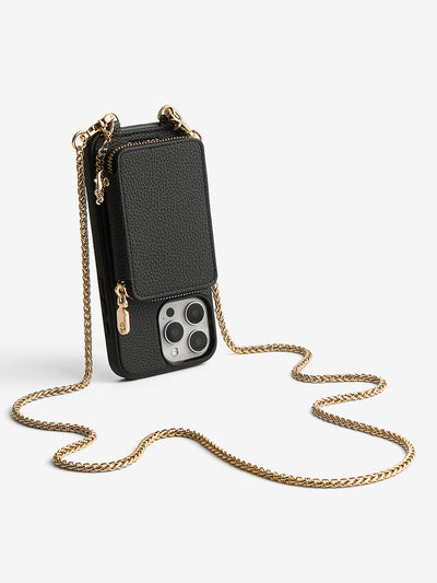 Slim Metal Chain- Removable Magnetic Phone Purse Case with Shoulder Strap