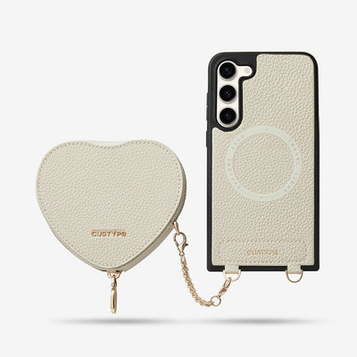 Heart Design Kit- Samsung Galaxy Wireless Charging Phone Case With Detachable Pouch