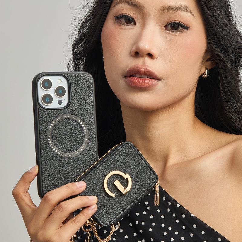 Black travel phone case magsafe iphone case iPhone 16 Pro