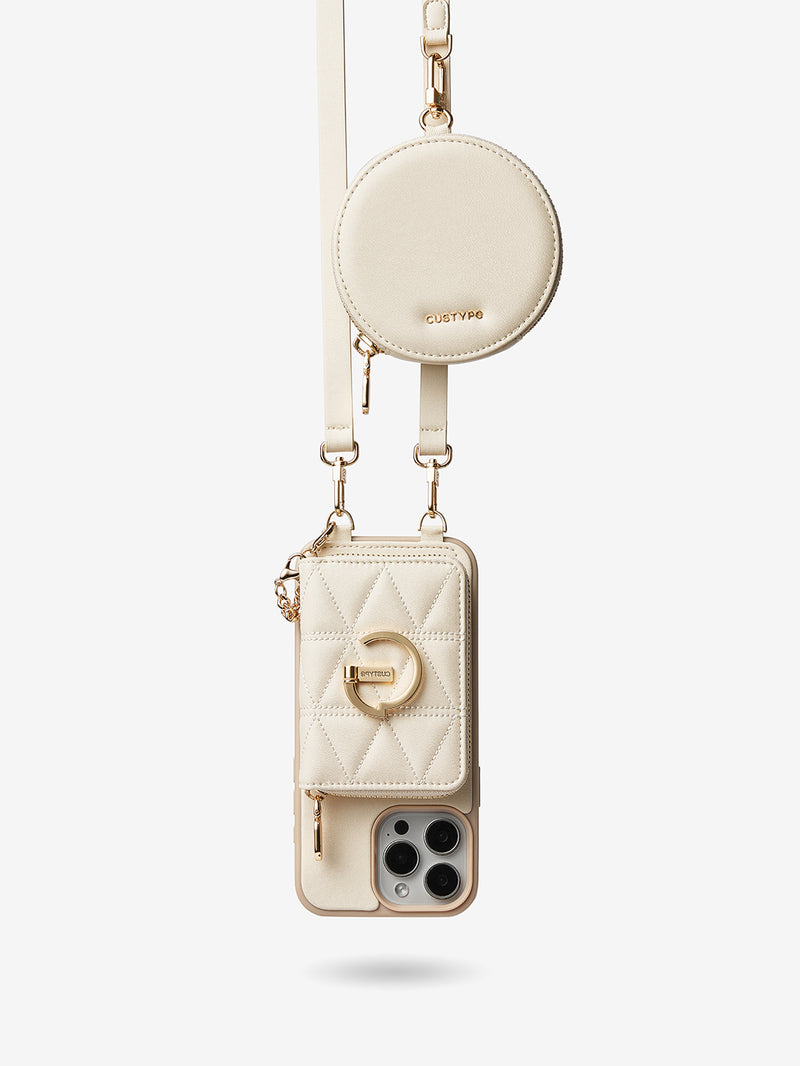 Embroidery Craft Set- Detachable Wireless Charging Crossbody Wallet Phone Case Round Pouch Set-Mobile Phone Cases-DETACHABLE WALLET & ROUND POUCH-Custype