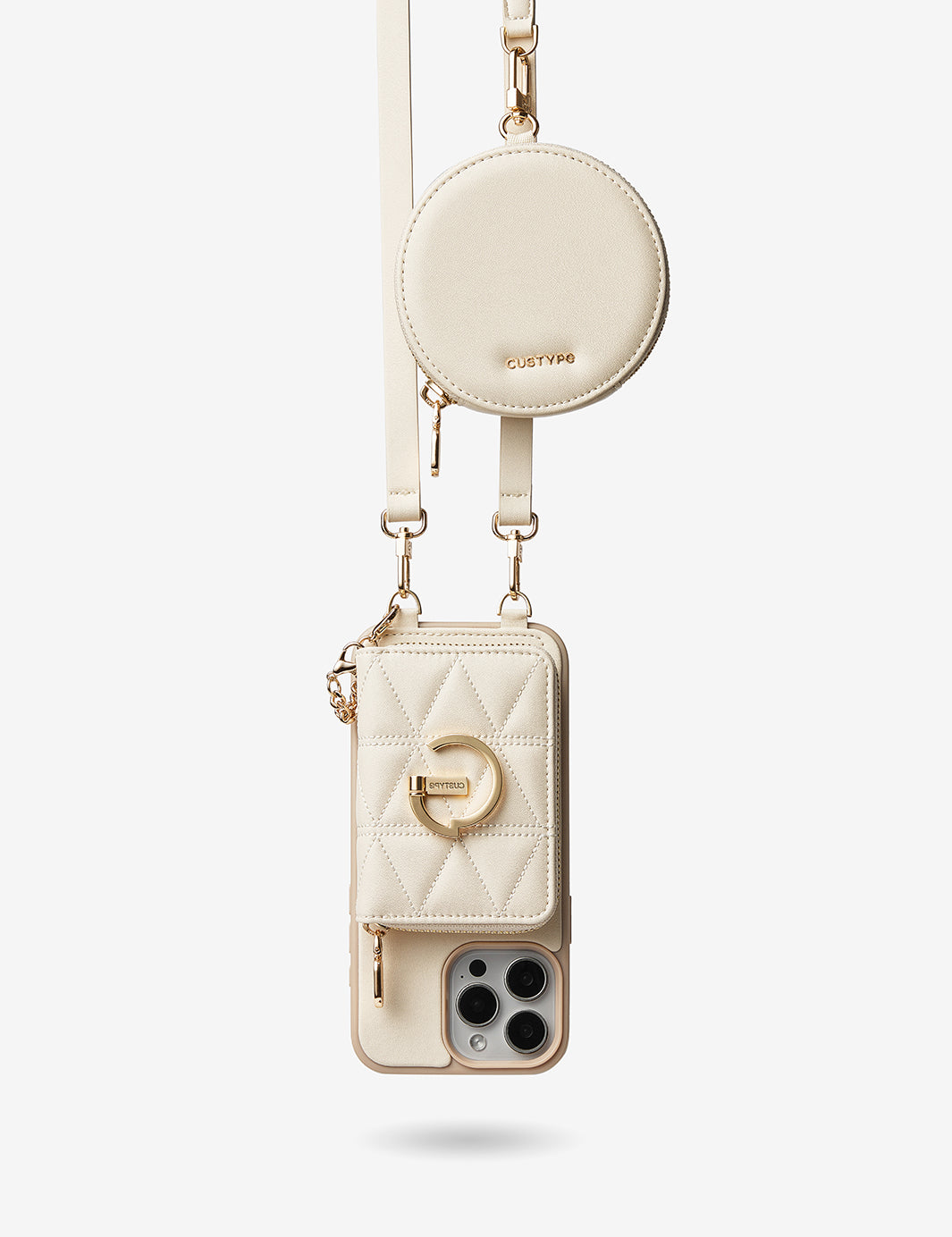 Embroidery Craft Set- Detachable Wireless Charging Crossbody Wallet Phone Case Round Pouch Set-Mobile Phone Cases-DETACHABLE WALLET & ROUND POUCH-Custype