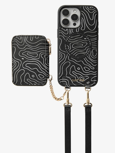 Print Style Trend- Luxury Lanyard Phone Case with Magsafe Wallet & Circle Pouch