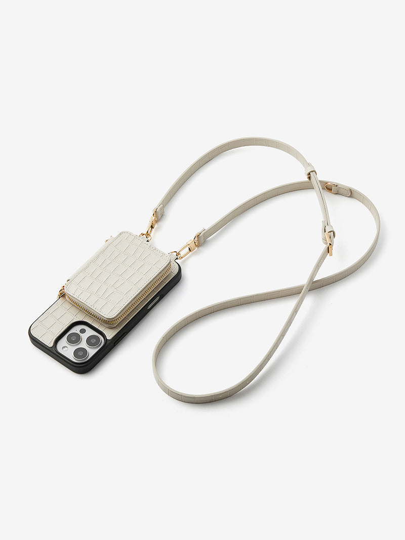 Crocodile Craft Set- Detachable Wireless Charging Crossbody Wallet Phone Case Set-Mobile Phone Cases-DETACHABLE WALLET & WIRELESS CHARGING-Black-iPhone 16 Pro Max-Custype