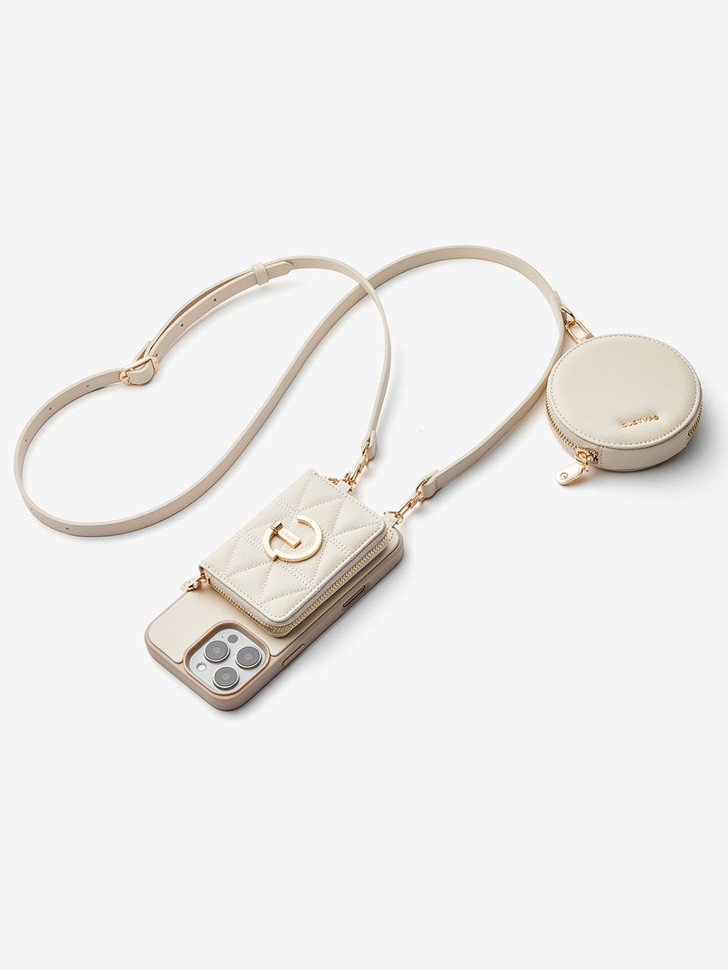 Embroidery Craft Set- Detachable Wireless Charging Crossbody Wallet Phone Case Round Pouch Set-Mobile Phone Cases-DETACHABLE WALLET & ROUND POUCH-Custype