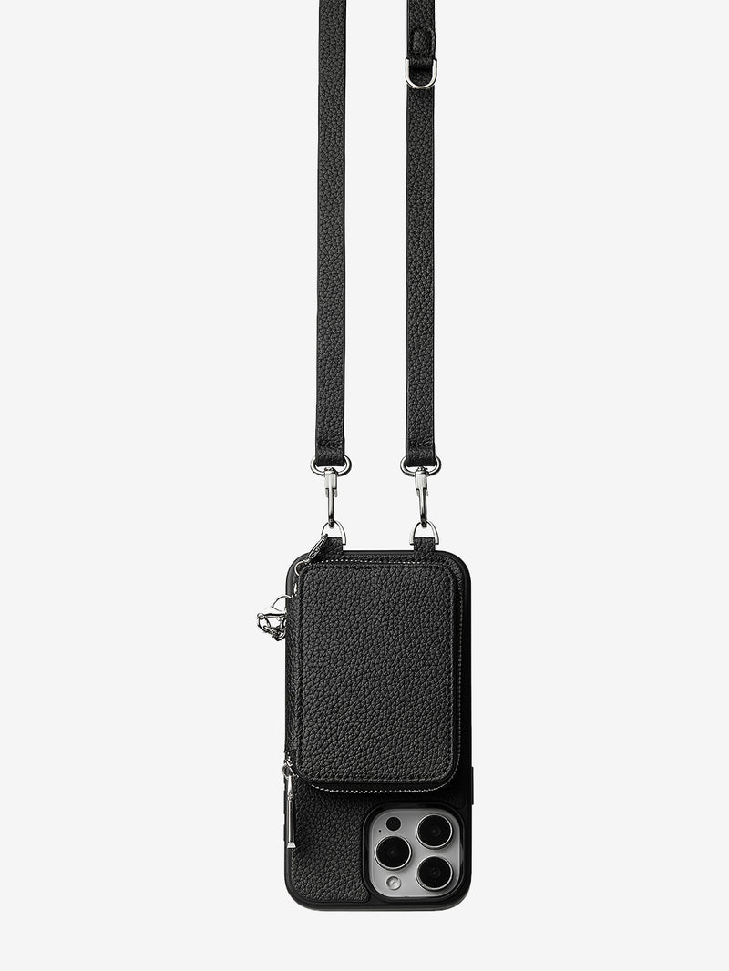 Lunar Silver Series- Wireless Charging Wallet Phone Case with Crossbody Strap-Mobile Phone Cases-DETACHABLE WALLET & PHONE POUCH-Green-iPhone 16 Pro Max-Custype