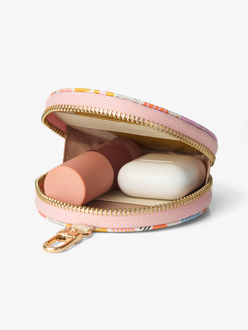 round pouch with zipper