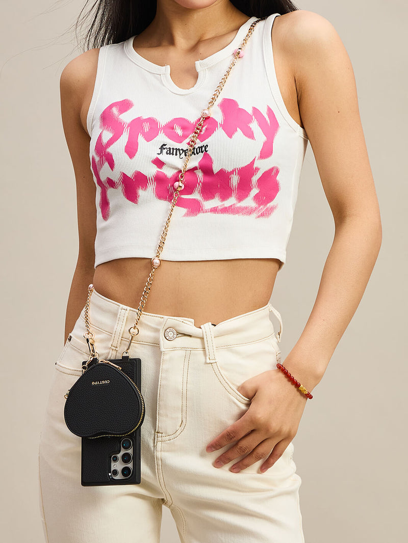 Heart Mate Kit- Samsung Galaxy Magnetic Wallet Case with Body Strap-Mobile Phone Cases-DETACHABLE WALLET & WIRELESS CHARGING-Green-Samsung S25 Ultra-Custype