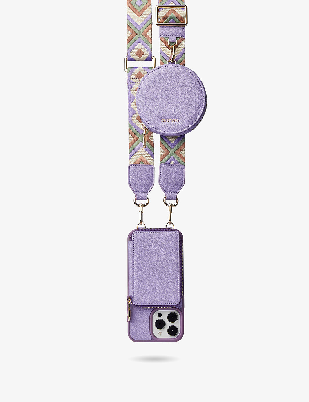 Vivid Kit- Webbing Crossbody Phone Case Round Pouch Set-Mobile Phone Cases-Custype
