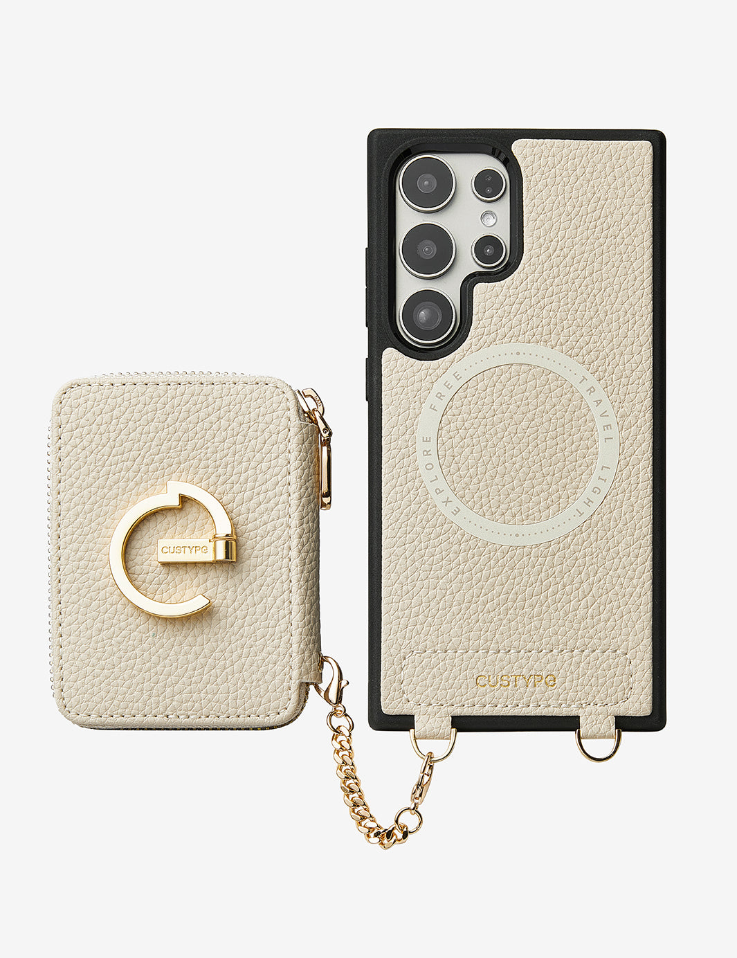 Original Design Set- Samsung Galaxy Wireless Charging Webbing Crossbody Phone Case Round Pouch Set-Mobile Phone Cases-Custype