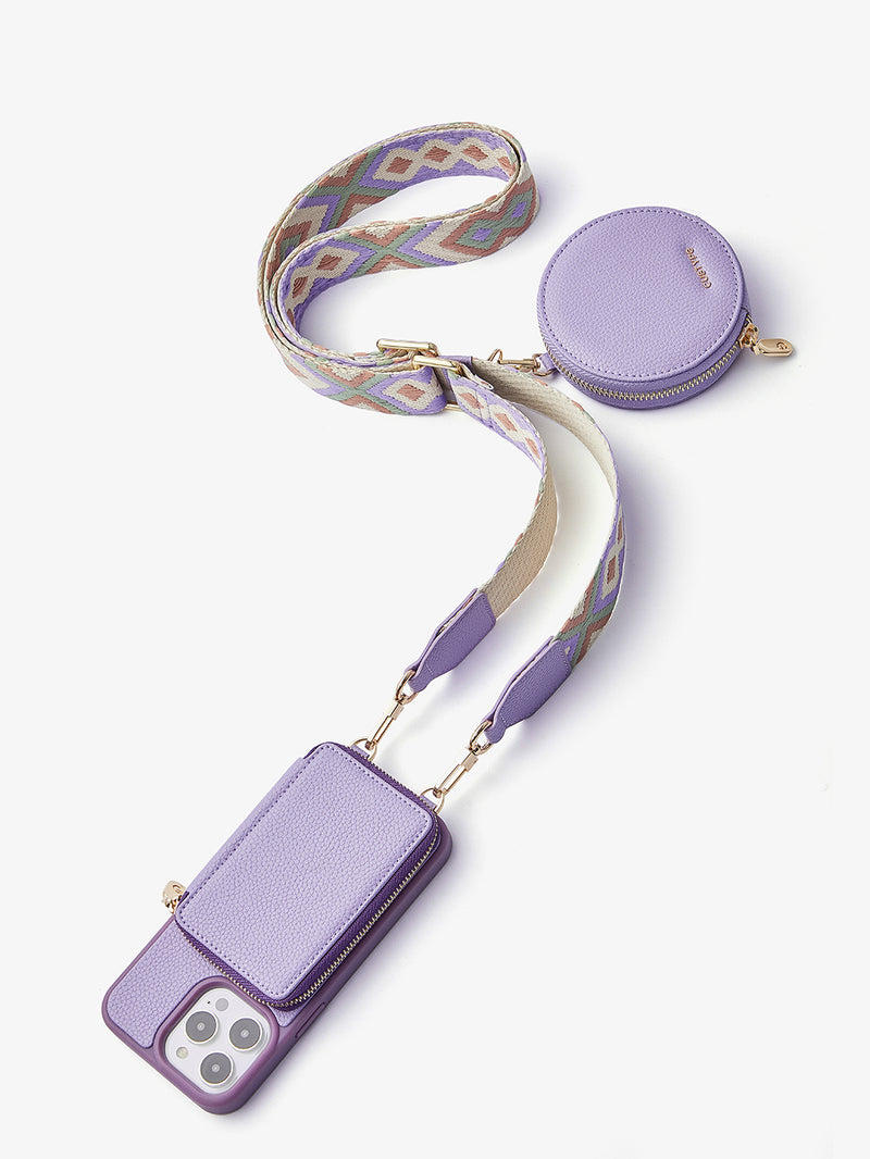 Vivid Kit- Webbing Crossbody Phone Case Round Pouch Set-Mobile Phone Cases-Custype
