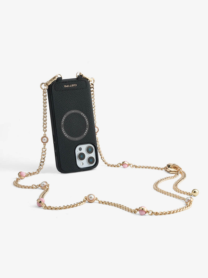 Sleek Design Kit- Magnetic Phone Case with Pearl Chain-Mobile Phone Cases-DETACHABLE WALLET & ROUND POUCH-Custype