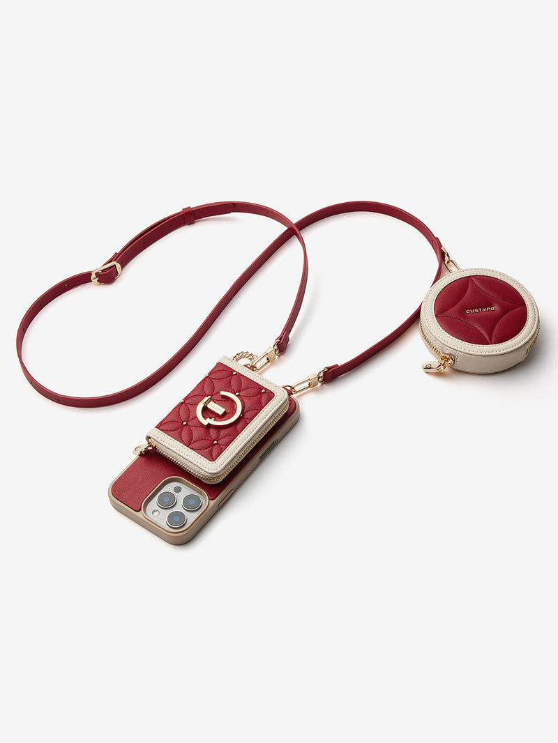 Embroidery Craft Set- Detachable Wireless Charging Crossbody Wallet Phone Case Round Pouch Set-Mobile Phone Cases-DETACHABLE WALLET & ROUND POUCH-Custype