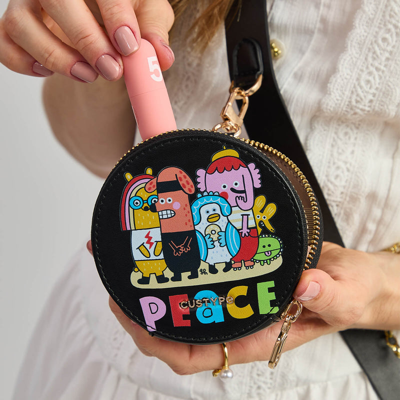 round makeup pouch