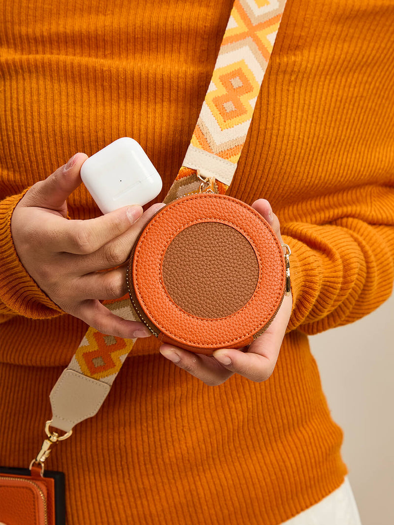 Original Design Set- Samsung Galaxy Webbing Crossbody Phone Case With Magnetic Wallet Round Pouch Set-Mobile Phone Cases-DETACHABLE WALLET & ROUND POUCH-Green-Samsung S25 Ultra-Custype