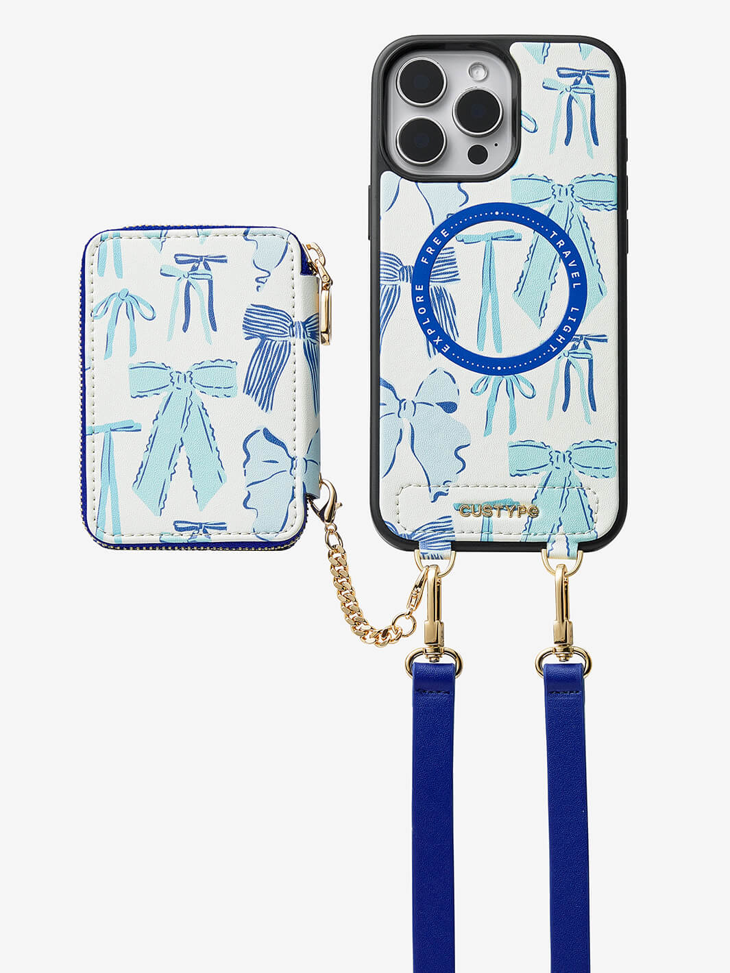 Print Style Trend- Luxury Lanyard Phone Case with Magsafe Wallet & Circle Pouch