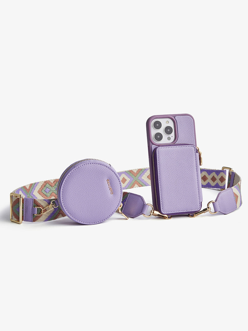 Vivid Kit- Webbing Crossbody Phone Case Round Pouch Set-Mobile Phone Cases-Custype