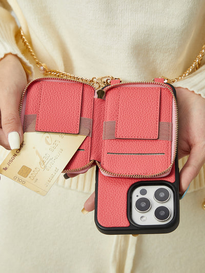 Candy Chain Kit- Magnetic Separable Wallet iPhone Case with Pearl Chain & Grip