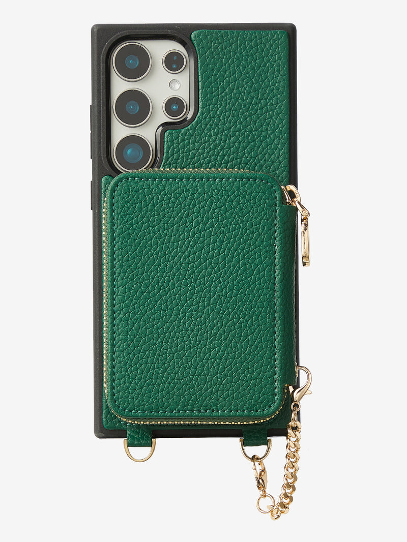 Unique Design Set- Samsung Galaxy Detachable Wireless Charging Phone Case AirPods Pouch Set-Mobile Phone Cases-DETACHABLE WALLET & PHONE POUCH-Beige-Samsung S25 Ultra-Custype