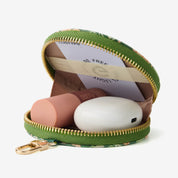 round leather coin pouch