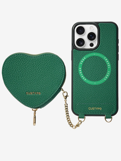 Original Design Set- Wireless Charging Phone Case With Detachable Heart Pouch-Mobile Phone Cases-Custype