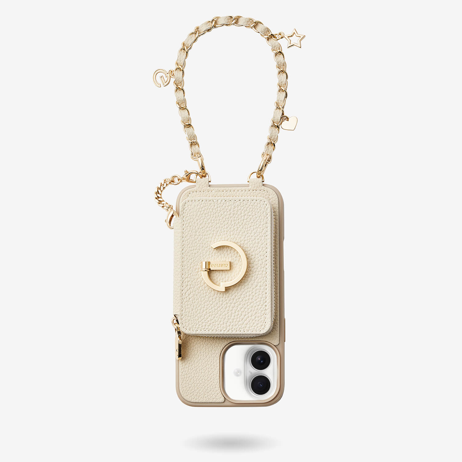 Phone Case with Wristlet Beige iPhone 16 Plus