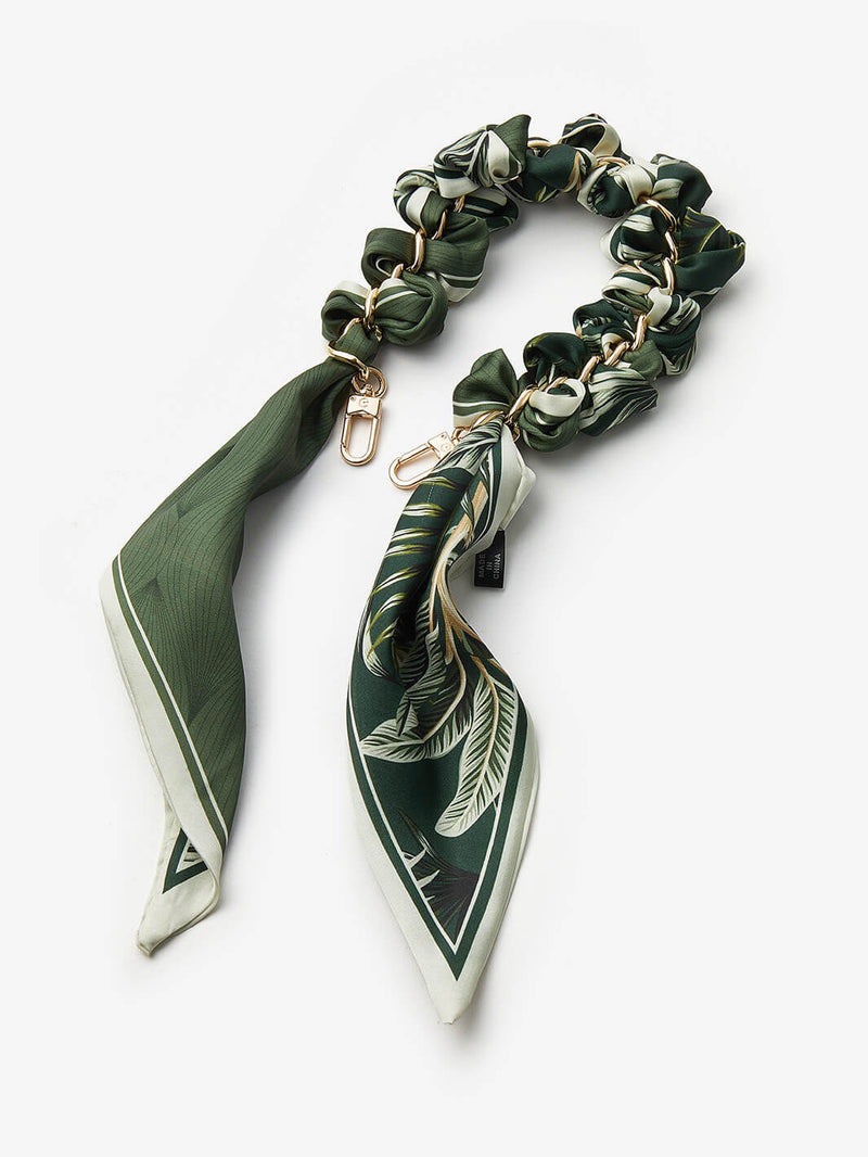 Silk Scarf Phone Case Wrist Strap-Mobile Phone Accessories-PHONE CASE ACCESSORIES-Beige-Flowers-Custype