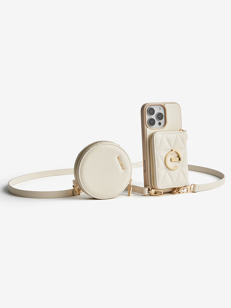 Embroidery Craft Set- Detachable Wireless Charging Crossbody Wallet Phone Case Round Pouch Set-Mobile Phone Cases-DETACHABLE WALLET & ROUND POUCH-Custype