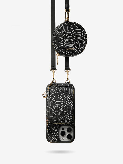 Print Style Trend- Luxury Lanyard Phone Case with Magsafe Wallet & Circle Pouch