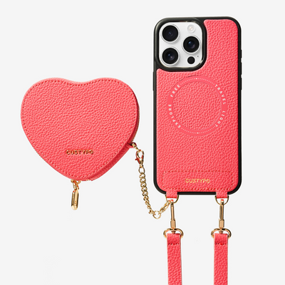 Original Design Set- Wireless Charging Crossbody Wallet Phone Case Heart Pouch Set-Mobile Phone Cases-Custype