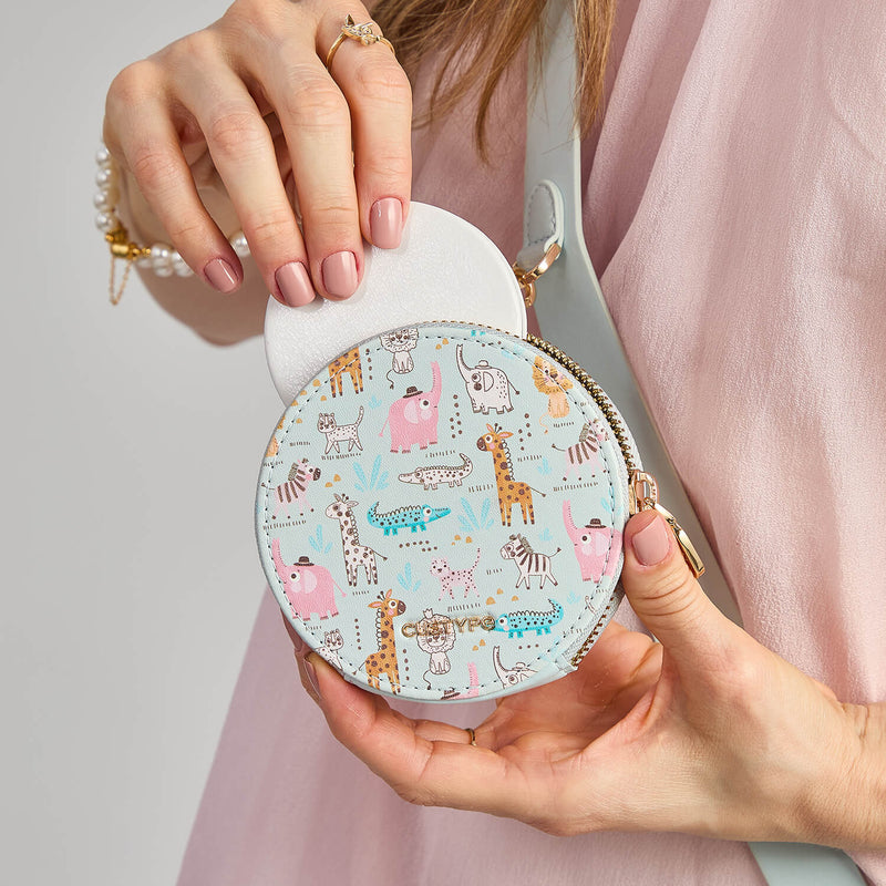 designer circle pouch
