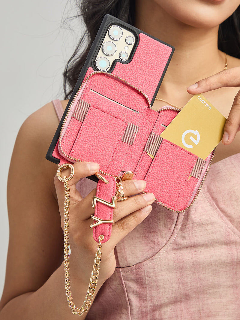 Personalised Style Kit- Samsung Phone Stand Wallet Phone Case for Wireless Charging-Mobile Phone Cases-WRISTBAND & PHONE POUCH-Green-Samsung S25 Ultra-Custype