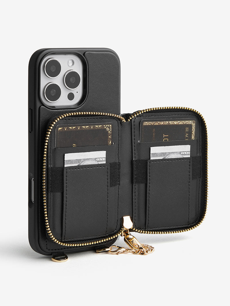 Embroidery Craft Set- Detachable Wireless Charging Crossbody Wallet Phone Case Round Pouch Set-Mobile Phone Cases-DETACHABLE WALLET & ROUND POUCH-Custype