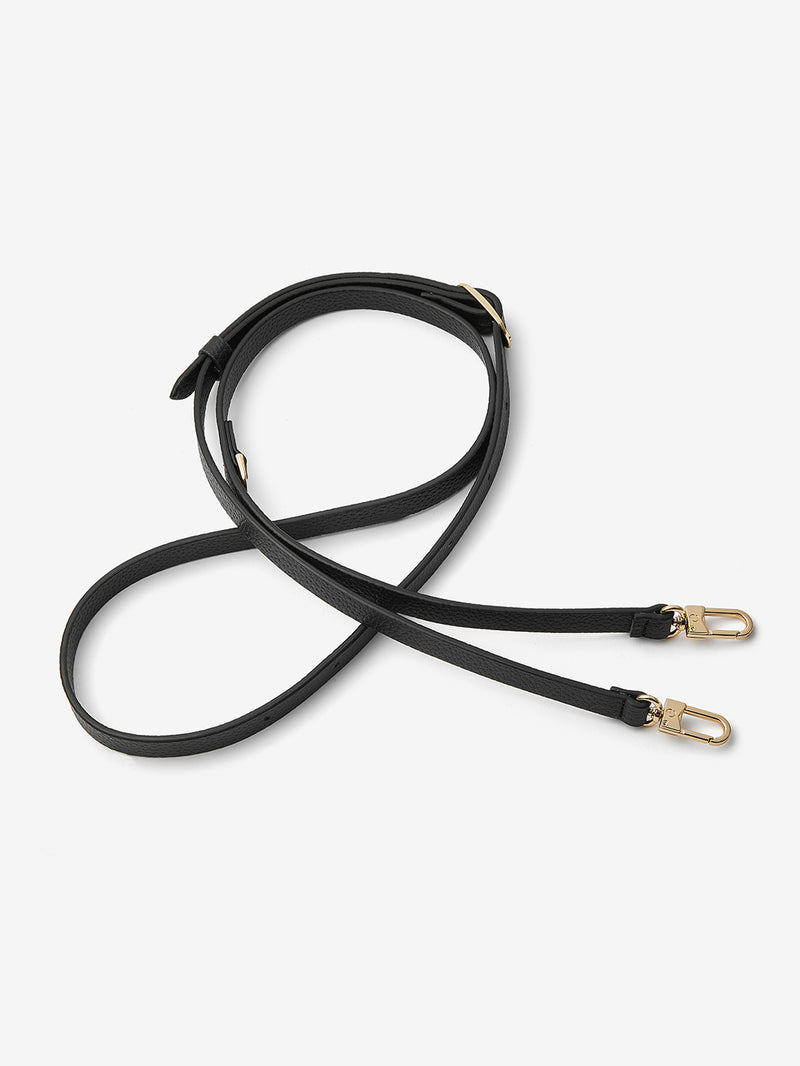 Black leather phone case with strap
