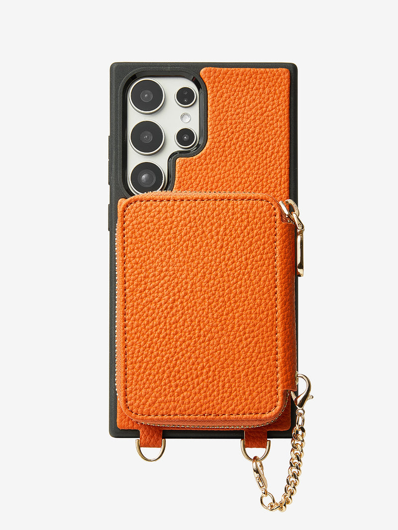 Unique Design Set- Samsung Galaxy Detachable Wireless Charging Phone Case AirPods Pouch Set-Mobile Phone Cases-DETACHABLE WALLET & PHONE POUCH-Beige-Samsung S24 Ultra-Custype