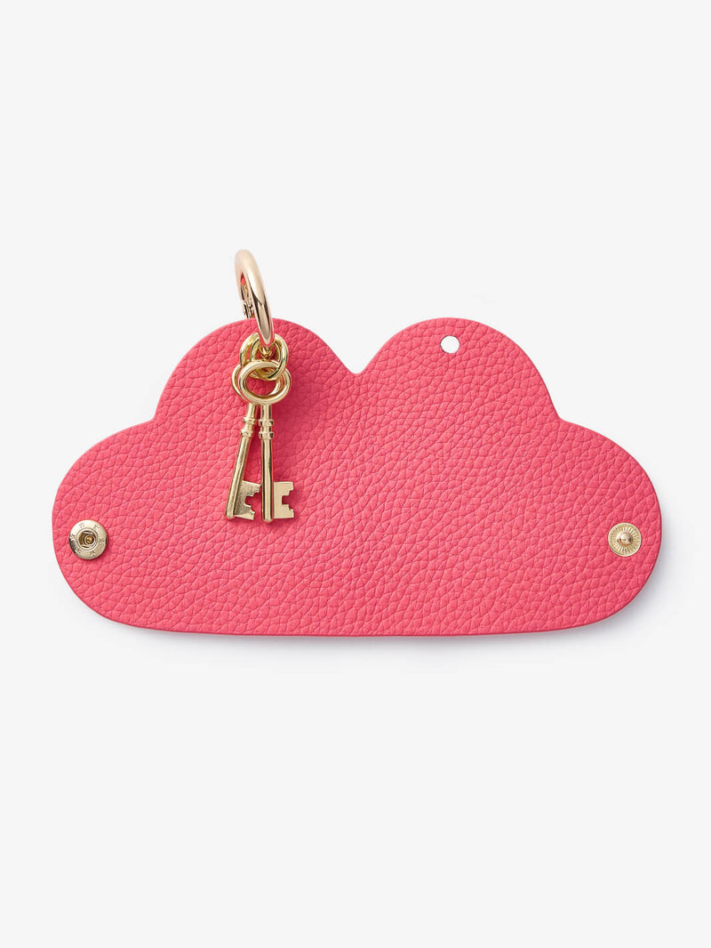 Heart Key Fob Case-Key Fob Case-Lychee Pattern Leather Mini Pouch-Peach Pink-Custype