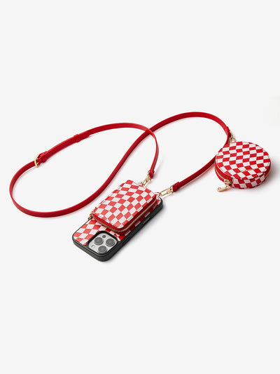 Print Style Trend- Luxury Lanyard Phone Case with Magsafe Wallet & Circle Pouch