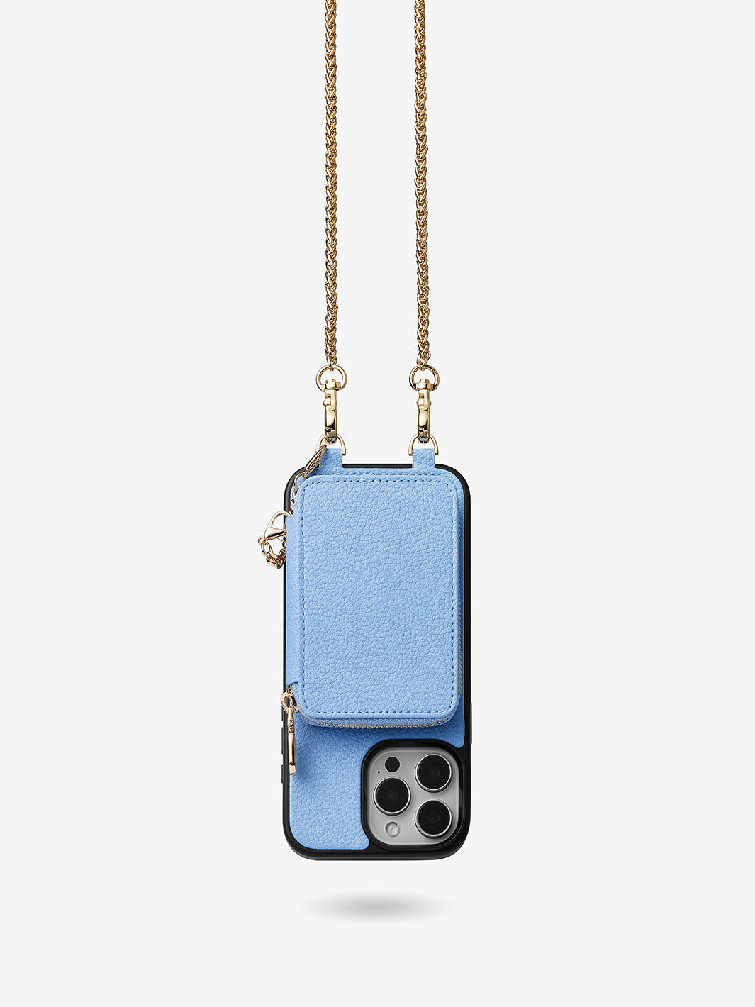 Slim Metal Chain- Removable Magnetic Phone Purse Case with Shoulder Strap-Mobile Phone Cases-DETACHABLE WALLET & PHONE POUCH-Blue-iPhone 16 Pro Max-Custype