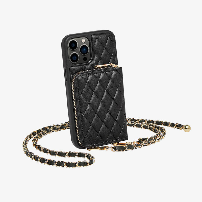 Custype LuxeCharm- Argyle Phone Case with Adjustable Chain Strap