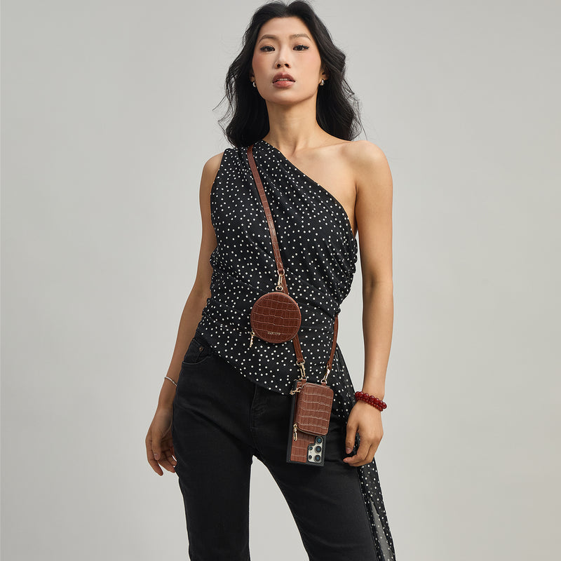 Crocodile Craft Set- Samsung Galaxy Strap Magsafe Compatible Phone Wallet Case with Circle Pouch-Custype