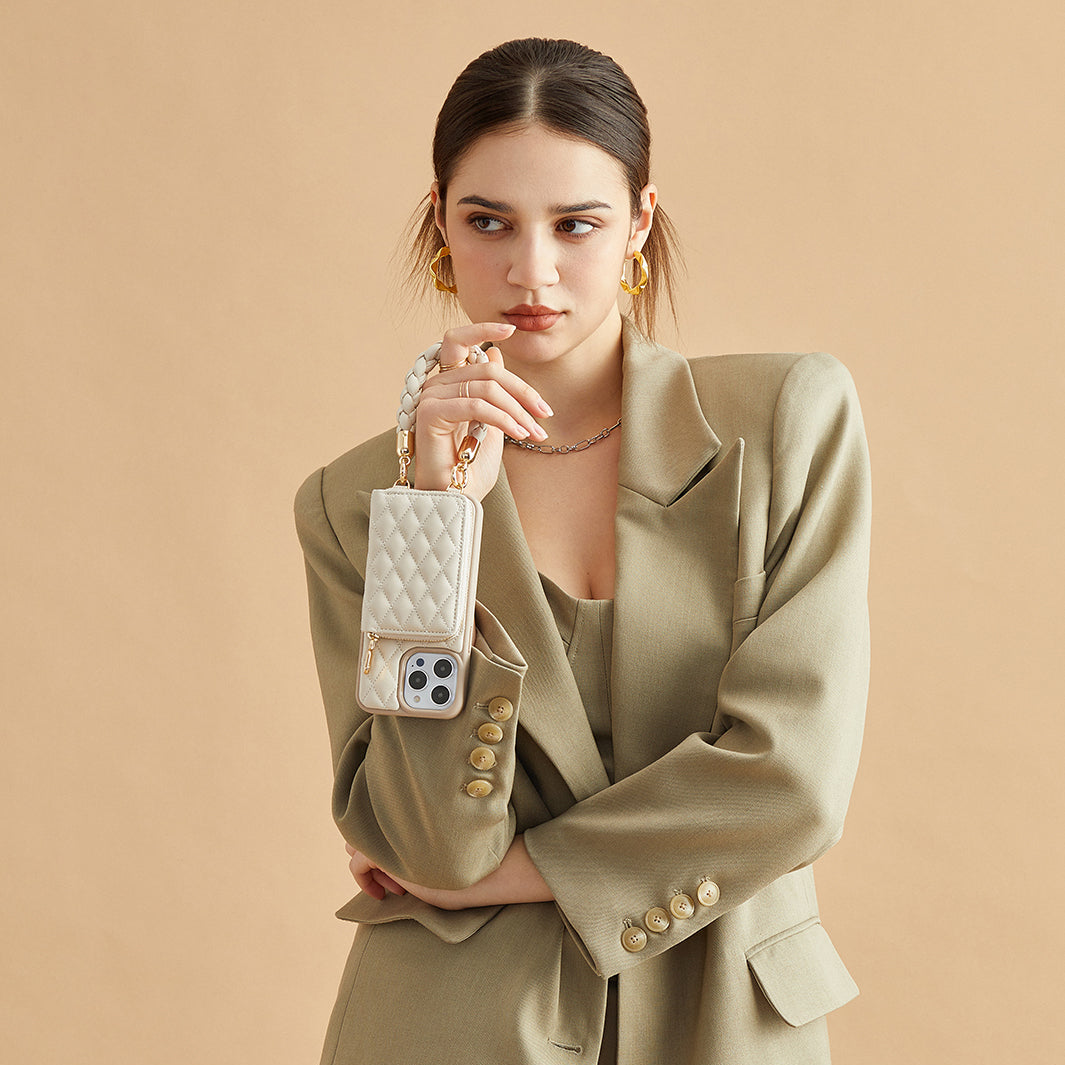 Custype BraidTrend- Rope Style Strap Phone Case in Beige