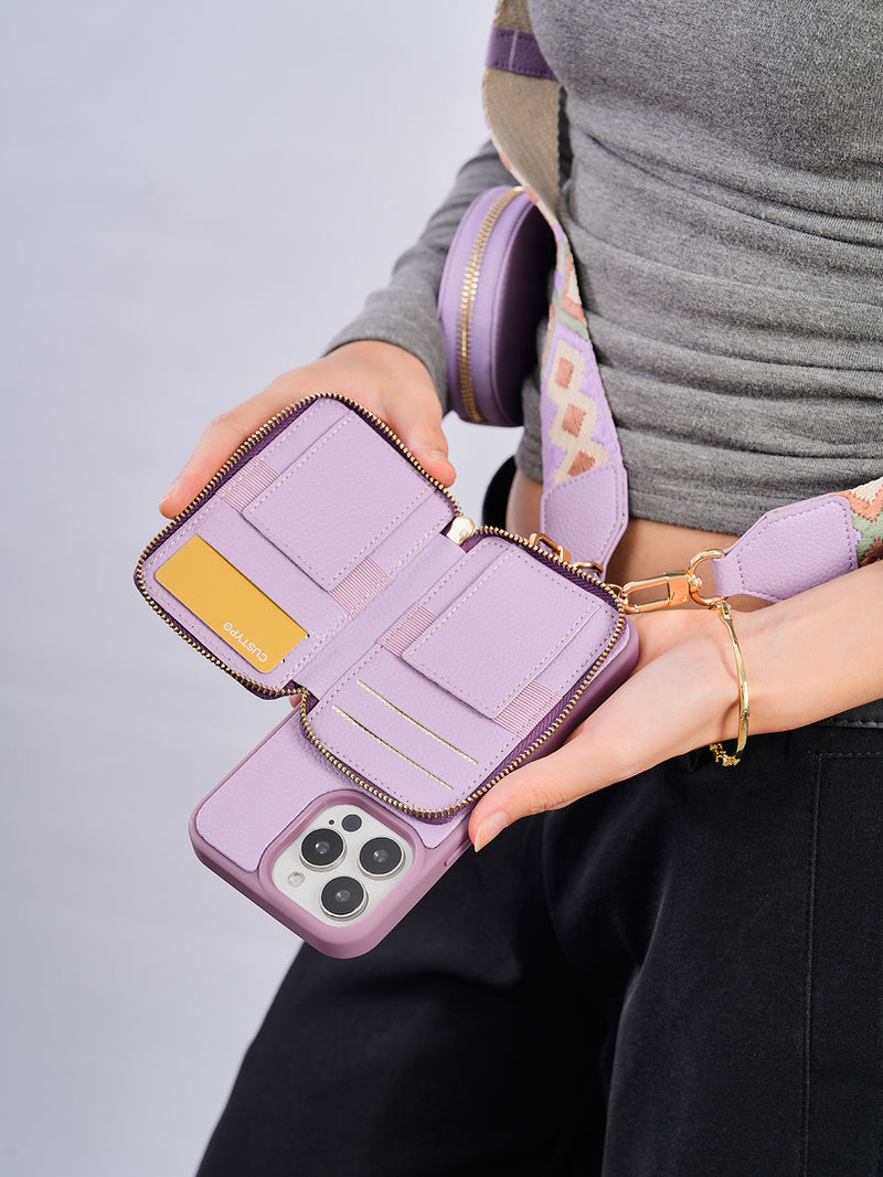 Vivid Kit- Webbing Crossbody Phone Case Round Pouch Set-Mobile Phone Cases-Custype